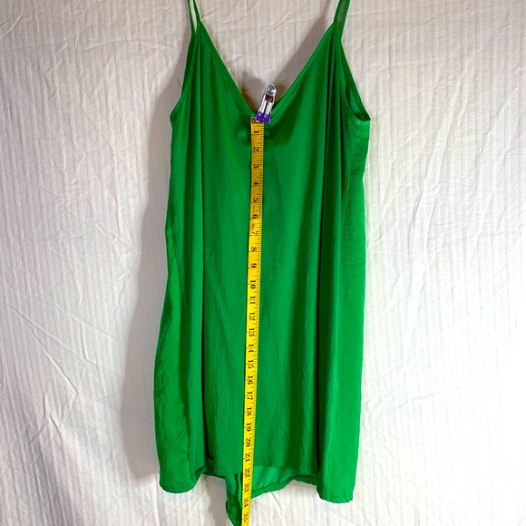 Zara green ruffle long cami tank top spaghetti strap size L - Picture 6 of 6